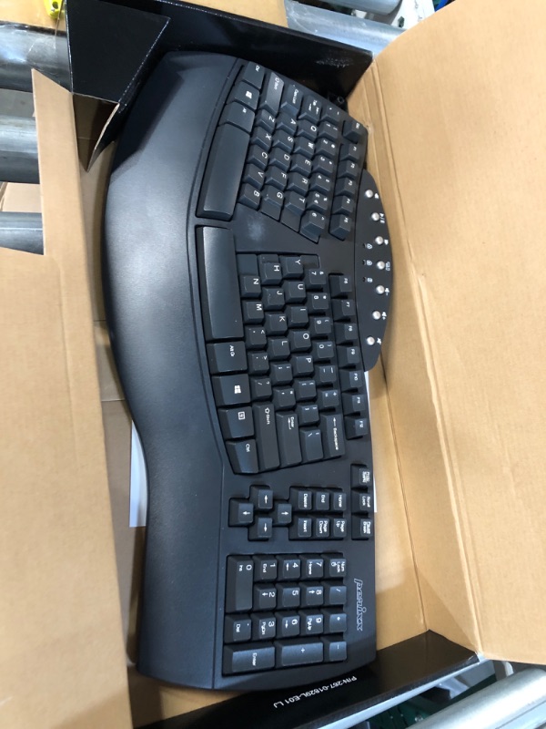 Photo 2 of Perixx Periboard-612 Wireless Ergonomic Split Keyboard with Dual Mode 2.4G and Bluetooth Feature, Compatible with Windows 10 and Mac OS X System, Black, US English Layout, (11354) Wireless Black Keyboard