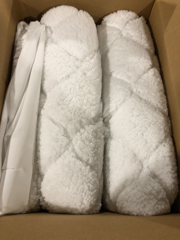 Photo 3 of Biddeford Electric Heated Sherpa, Quilted Mattress Pad, Full, White