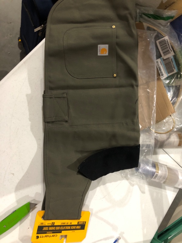 Photo 2 of Carhartt Firm Duck Insulated Dog Chore Coat Army Green/Brass X-Large Army Green/Brass