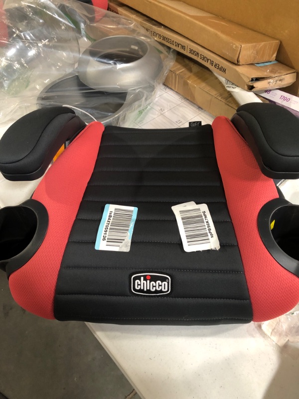 Photo 2 of Chicco GoFit Backless Booster Car Seat, Travel Booster Seat for Car, Portable Car Booster Seat for Children 40-110 lbs. | Coral/Orange