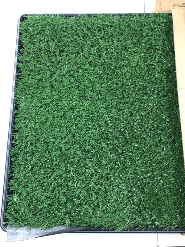 Photo 2 of Artificial Grass Puppy Pee Pad for Dogs and Small Pets - 20x25 Reusable 3-Layer Training Potty Pad with Tray - Dog Housebreaking Supplies by PETMAKER