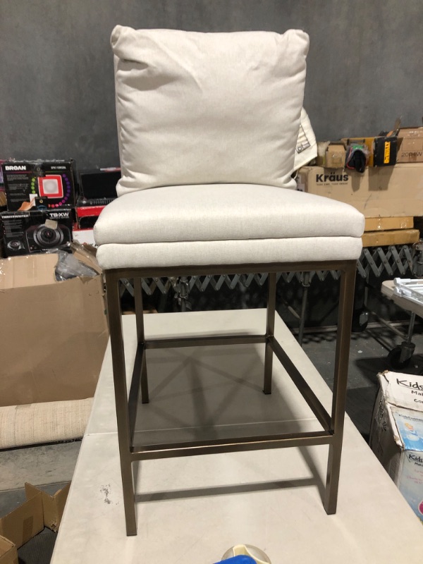 Photo 3 of **SEE NOTES**
Amazon Brand - Upholstered Swivel Bar Stool with Wood Legs, 37"H, Flannel Grey