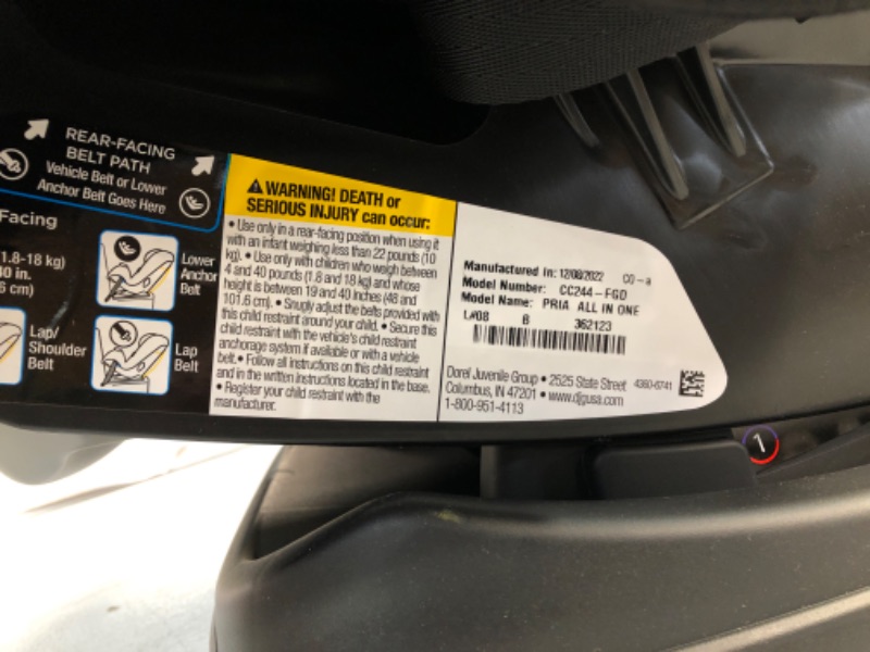 Photo 1 of All-in-One Convertible Car Seat, rear-facing