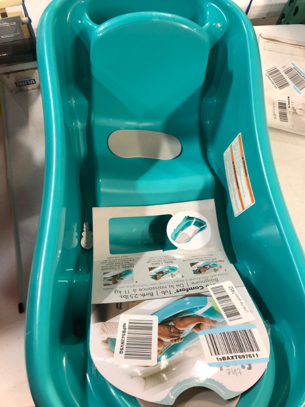 Photo 2 of ** MISSING NET ** The First Years Sure Comfort Deluxe Newborn to Toddler Tub, Teal Aqua