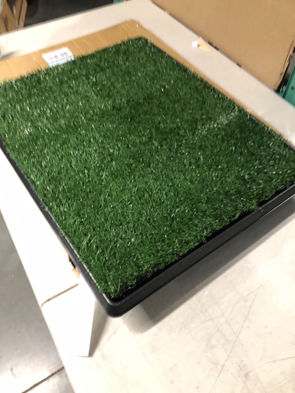 Photo 2 of Artificial Grass Puppy Pee Pad for Dogs and Small Pets - 20x25 Reusable 3-Layer Training Potty Pad with Tray - Dog Housebreaking Supplies by PETMAKER