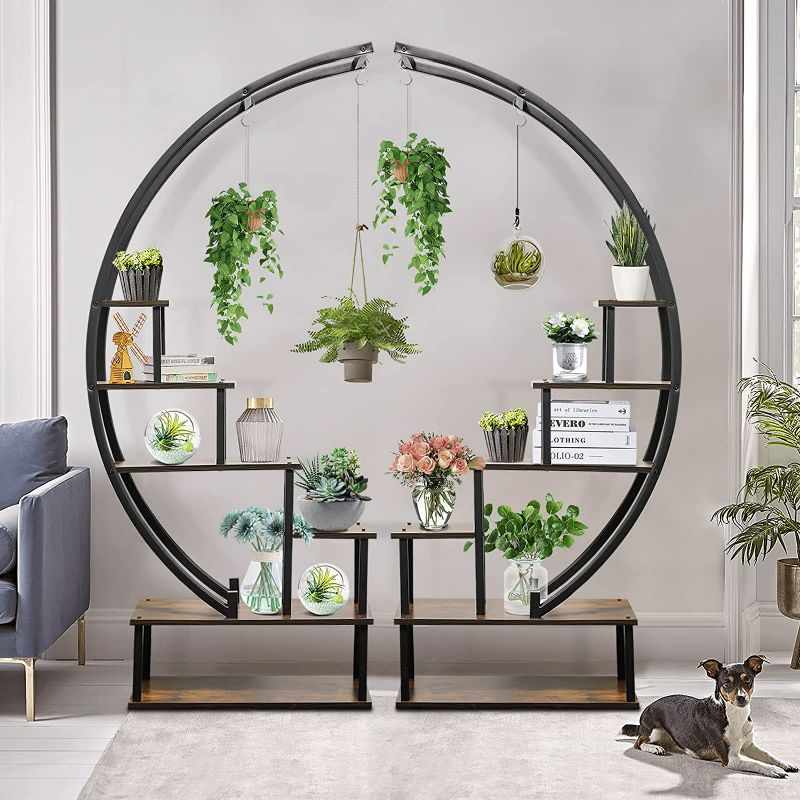 Photo 2 of 
Elevens 2 Pcs 6 Tier Tall Metal Indoor Plant Stand Half-Moon-Shaped Plant Shelf Holder Multi-Purpose Plant Stands Plants Decor Plant Stands for Home...