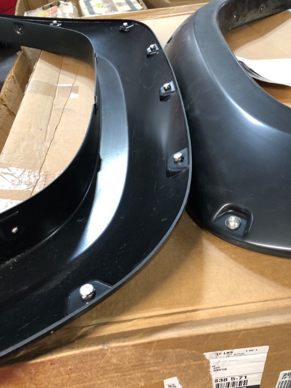 Photo 1 of Bushwacker Cutout Pocket/Rivet Style Front Fender Flares | 2-Piece Set, Black, Smooth Finish | 20047-02 | Fits 2008-2010 Ford F-250/F-350/F-450/F-550 Styleside Super Duty