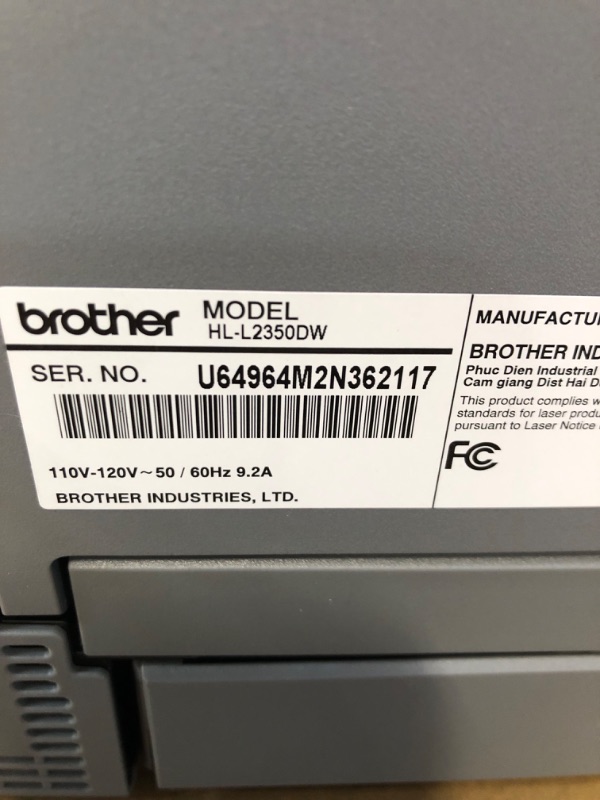 Photo 3 of Brother Hl-l2350dw Wireless Duplex Monochrome Compact Laser Printer