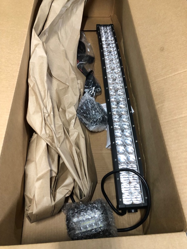 Photo 2 of DOT 5D Curved 32" 180W Led Light Bar+2X 4 60W Led Cube Pods+Wiring Kit for Driving Lamp Marine Boat Polaris Honda Pioneer Can Am Defender Dodge GMC UTV ATV Kubota Kawasaki Suzuki Pathfinder GMC Yukon 32 Inch 5D LENS 32 IN Curved light bar