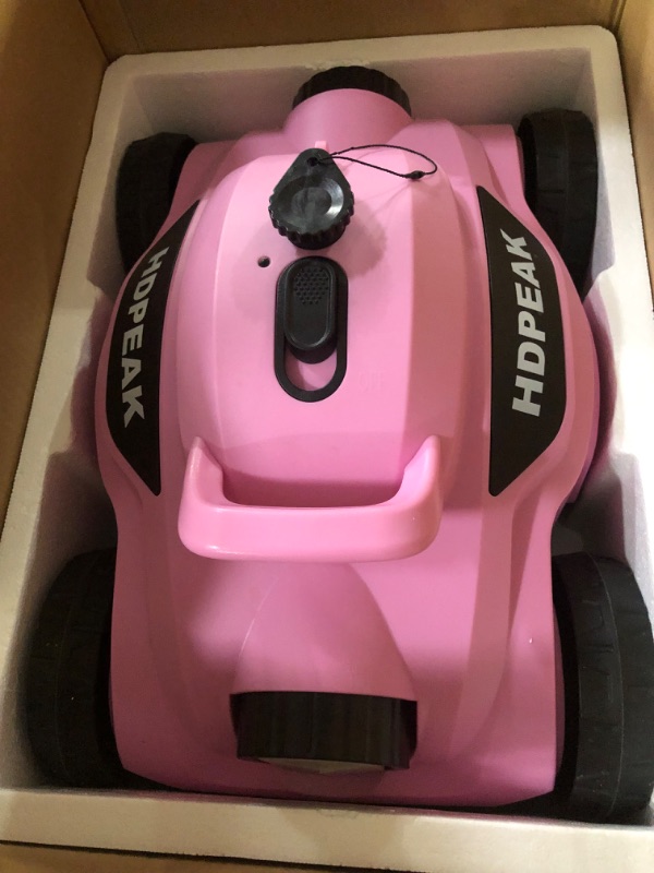 Photo 2 of **PARTS ONLY, NON-FUNCTIONAL** Cordless Robotic Pool Cleaner, HDPEAK Pool Vacuum Lasts 110 Mins, Auto-Parking, Rechargeable, Automatic Cordless Pool Vacuum Ideal for Above/In-Ground Pools Up to 50 feet, Pink