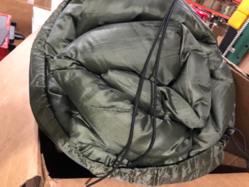 Photo 3 of Amazon Basics 3-Season 40 Degree F Sleeping Bag for Camping and Hiking, Two Person Queen Sized, Olive Green Double