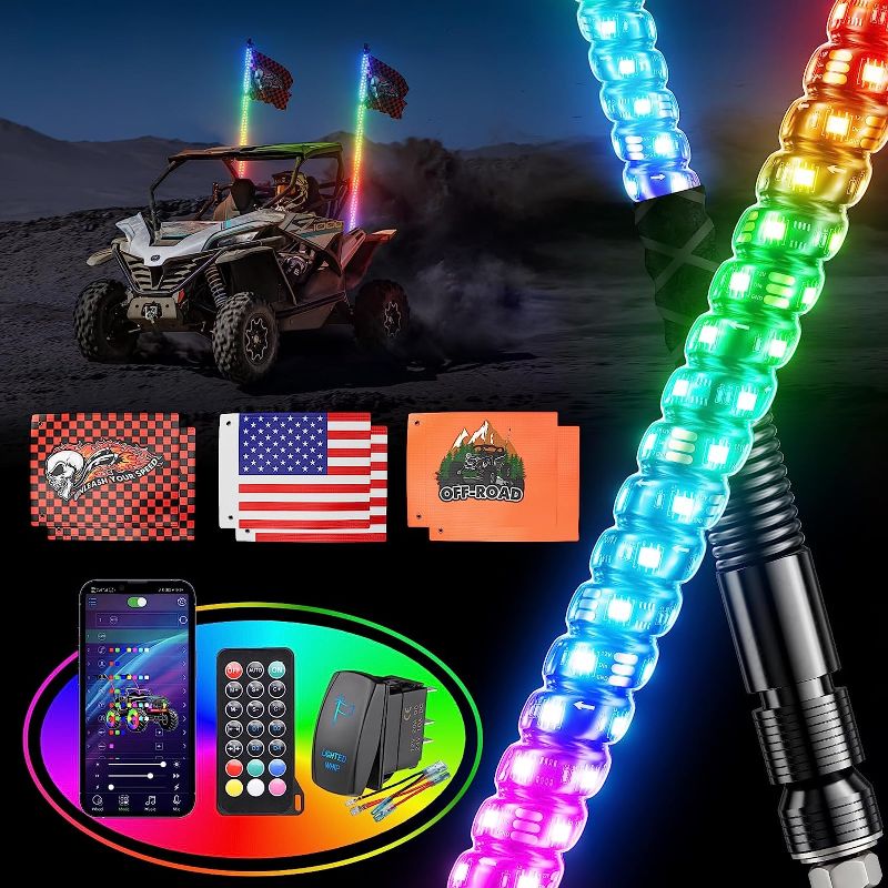 Photo 1 of  90007B Lighted Whip Rocker Switch LED Light Bar
