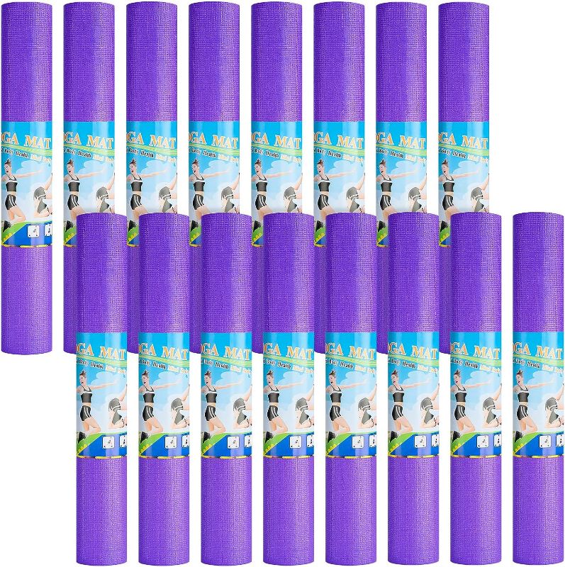 Photo 1 of 20 Pack Yoga Mat Bulk, Professional Eva Yoga Mats, Pilates and Floor Exercises Workout Mat for Women Men Kids Blue