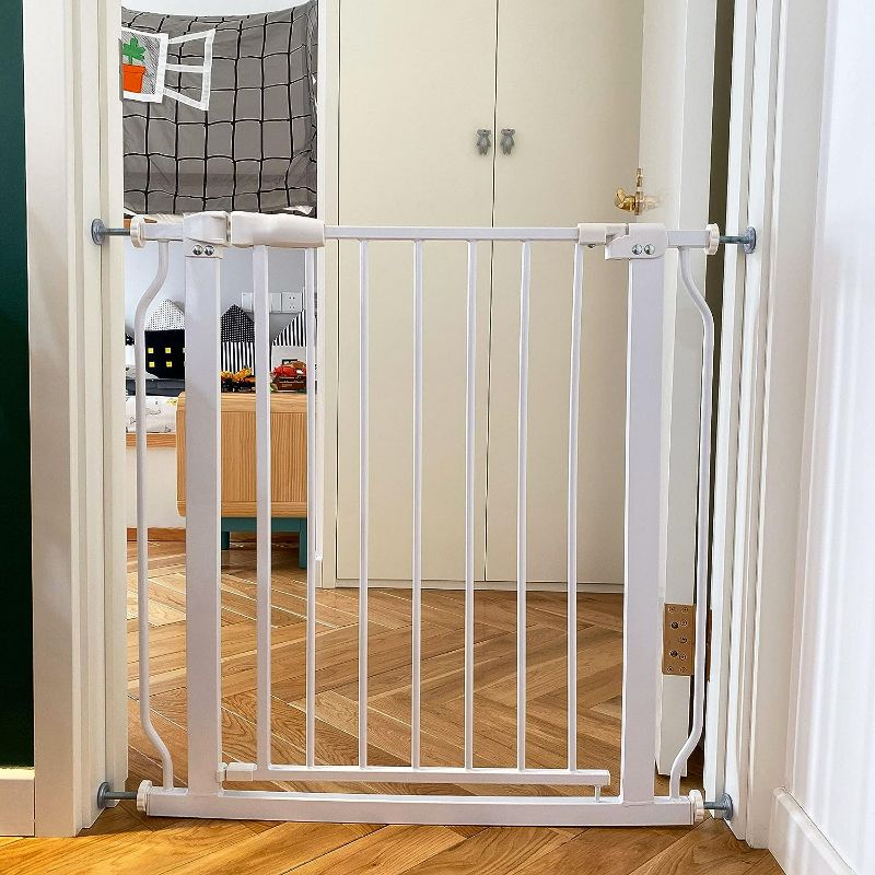 Photo 1 of (LOOKS NEW) BalanceFrom Easy Walk-Thru Safety Gate Multiple Sizes 36-inch Tall, With Caps Fits 29.1 - 38.5" Wide