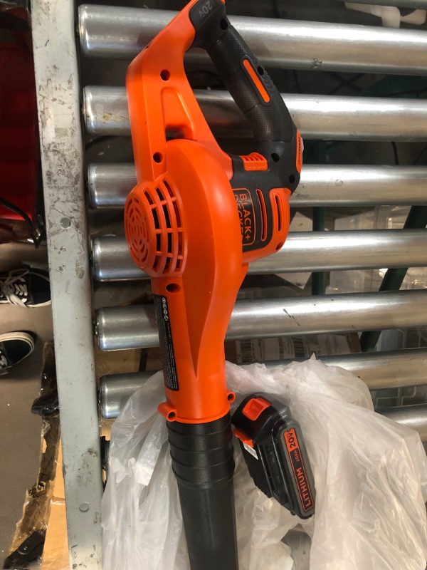 Photo 3 of **MISSING CHARGER**
BLACK+DECKER 20V MAX Cordless Sweeper with Power Boost & Extra 4-Ah Lithium Ion Battery Pack (LSW321 & LB2X4020) w/ extra 4.0AH Battery