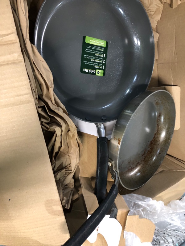 Photo 2 of GreenPan Levels 10" & 12" Stainless Steel Stackable Ceramic Nonstick Fry Pan Set, 