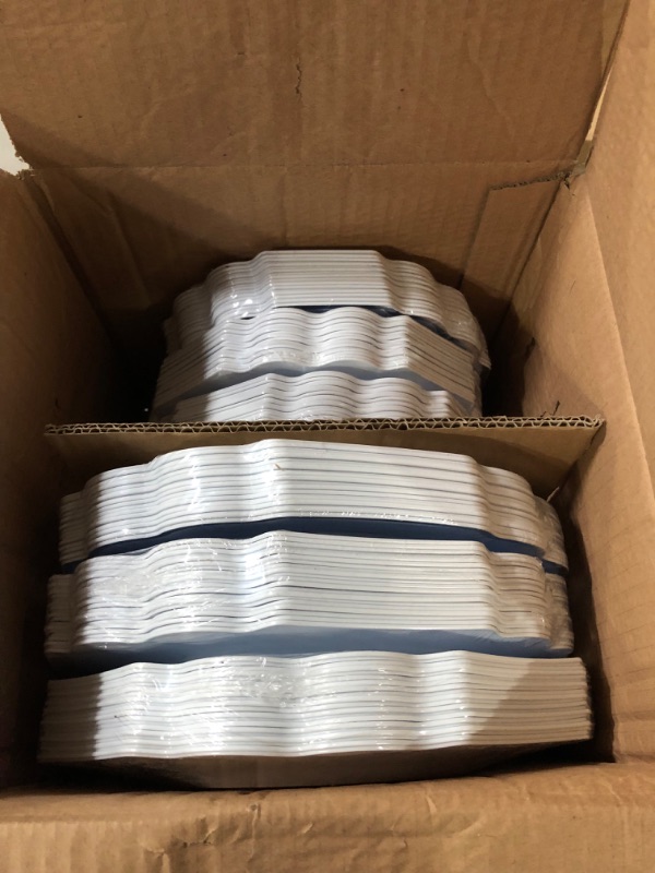 Photo 2 of " OCCASIONS" 240 Plates Pack,(120 Guests) (Imperial in White/Baby Blue & Silver) 240 Piece (120 Guest) G. Imperial Baby Blue / Silver