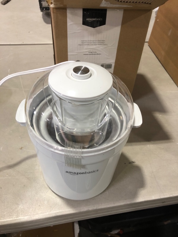 Photo 2 of Amazon Basics 1.5 Quart Automatic Homemade Ice Cream Maker