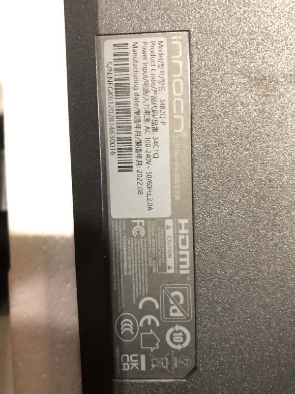 Photo 3 of [USED] INNOCN 34B2Q-P 34" Ultrawide Monitor 