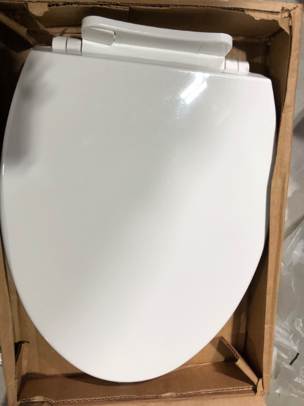 Photo 4 of [USED] Mayfair Slow Close Elongated White Molded Wood Toilet Seat