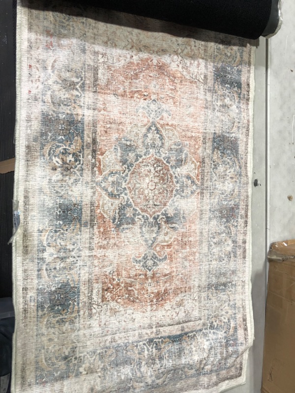 Photo 1 of [USED/DAMAGE] RUGGABLE Sarrah Runner Rug - Vintage Washable Rug - Coral