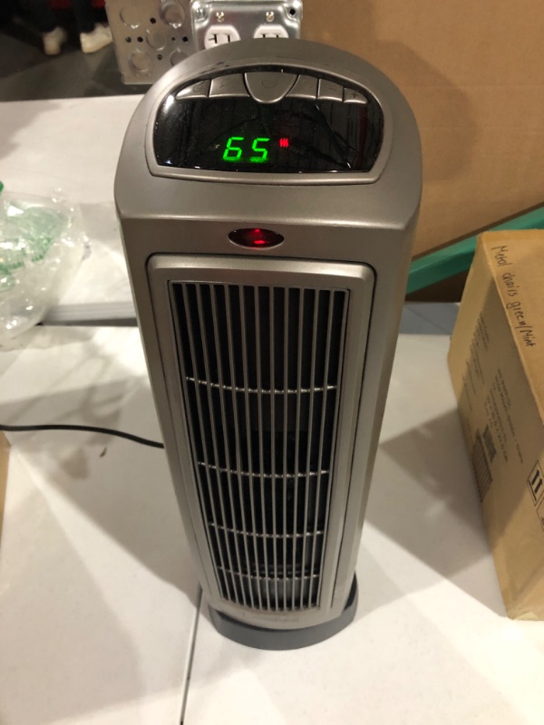 Photo 2 of Lasko 1500W Digital Ceramic Space Heater with Remote, 755320, Silver