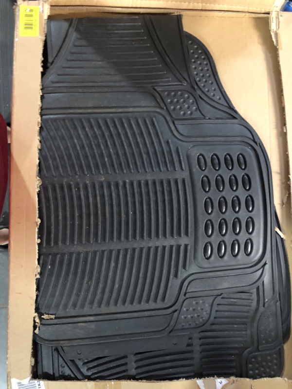 Photo 2 of \Proliner Original 3PC Heavy-Duty Front & Rear Rubber Floor Mats for Car SUV Van & Truck - All Weather Protection Universal Fit (Black)