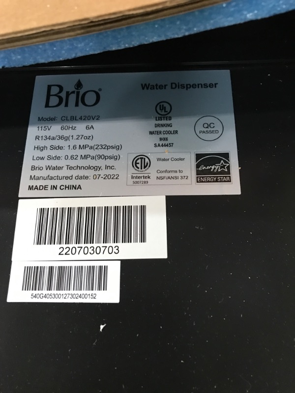 Photo 3 of **unable to test** Brio Bottom Loading Water Cooler Water Dispenser\