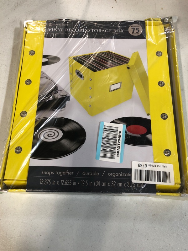 Photo 2 of Snap-N-Store Vinyl Record Storage Box - Pack of 1 -  Yellow Illuminating 12"