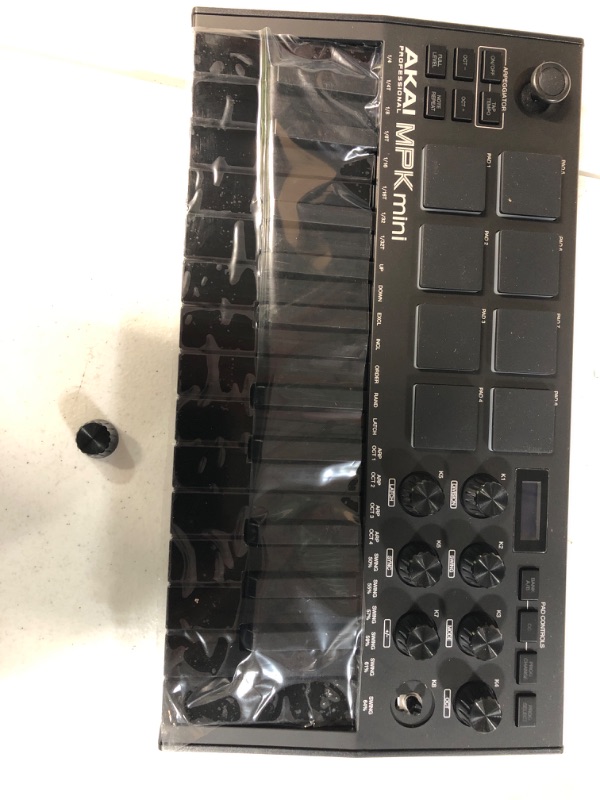 Photo 2 of (Damaged item) AKAI Professional MPK Mini MK3  Keyboard Controller With 8 Backlit Drum Pads, (Black) 