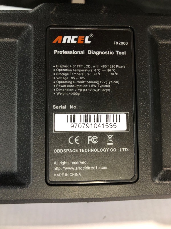 Photo 6 of ANCEL FX2000 Car Scanner ABS SRS Transmission OBD2 Scanner Diagnostic Tool