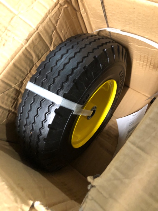 Photo 2 of MaxAuto 2 Pcs Flat Free Tire, Hand Truck/All Purpose Utility Tire on Wheel, 3" 