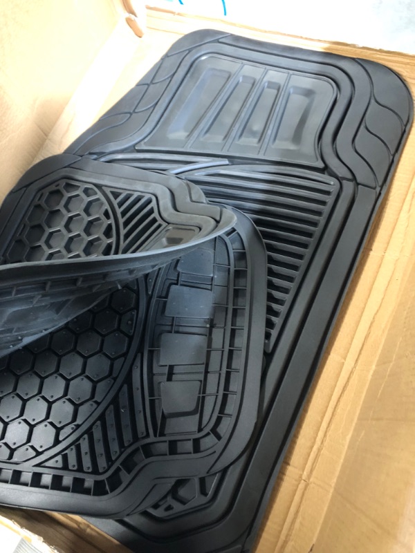 Photo 1 of AmazonBasics 4 Piece Heavy Duty Floor Mat - Black Black Floor Mat