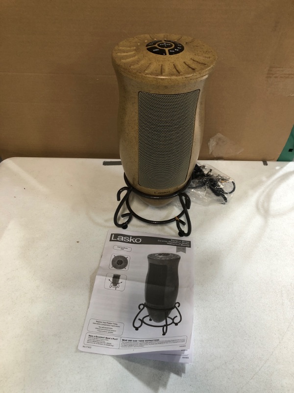 Photo 2 of ***Parts only***Lasko Oscillating Ceramic Designer Series Space Heater for Home with Adjustable Thermostat, Timer and 2-Speeds, 16 Inches, 1500W, Beige, 6405 Gold Heater