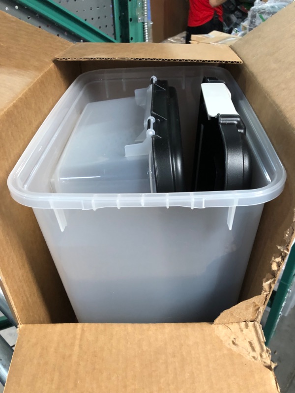 Photo 1 of **SCOOP IS NOT INCLUDED** IRIS USA 3-Piece or 2-Piece 35 Lbs / 45 Qt WeatherPro Airtight Pet Food Storage Container