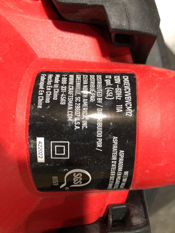 Photo 7 of ***HEAVILY USED AND DIRTY***
CRAFTSMAN Detachable Blower 12-Gallons 6-HP Corded Wet/Dry Shop Vacuum