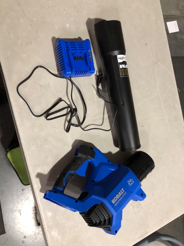 Photo 2 of ***UNTESTED - SEE NOTES***
Kobalt 24-Volt Max 120-MPH Brushless Handheld Cordless Electric Leaf Blower