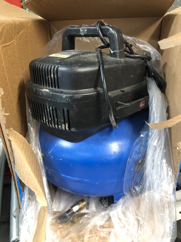 Photo 2 of **BROKEN VALVE** Kobalt 6-Gallons Portable 150 Psi Pancake Air Compressor