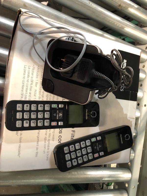 Photo 2 of Panasonic Expandable Cordless Phone System with Amber Backlit Display – 2 Handsets – KX-TGC352B (Black)