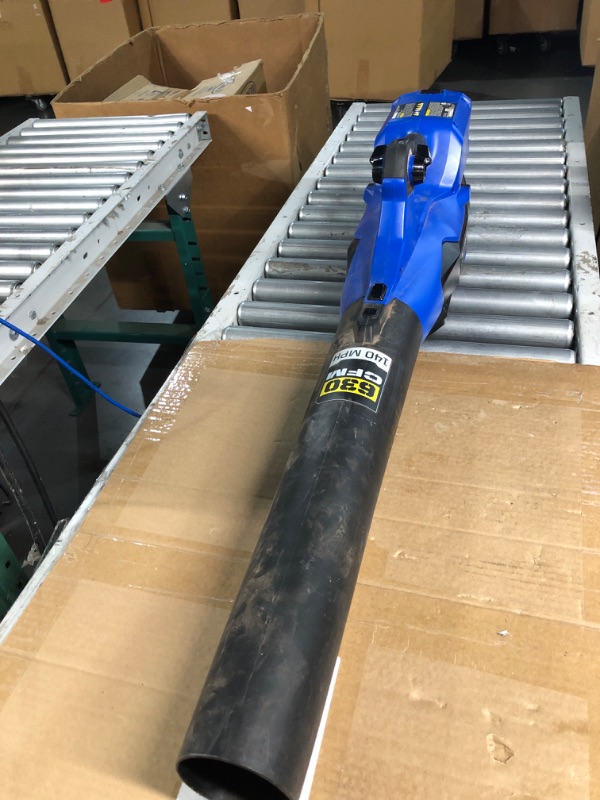 Photo 2 of **PARTS ONLY, NON-FUNCTIONAL** Kobalt 80-Volt Max Lithium Ion (Li-ion) 500-CFM 125-MPH Heavy-Duty Brushless Cordless Electric Leaf Blower  No Battery