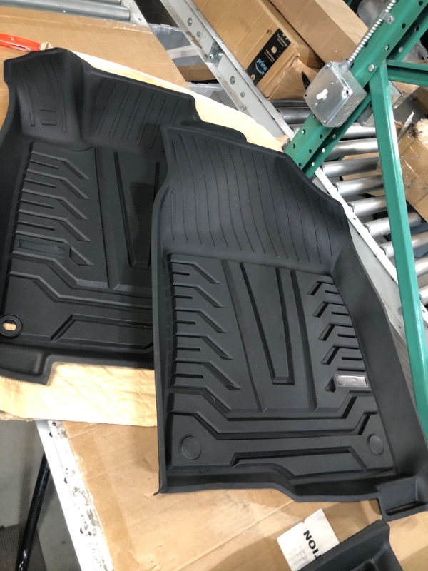 Photo 4 of Powerty Compatible with Floor Mats Toyota RAV4 2023 2022 2021 2020 2019 2 Row Liner Set All Models TPE 3D Trunk Mat All-Weather Custom Fit Floor Liner Black 1st and 2nd row mats