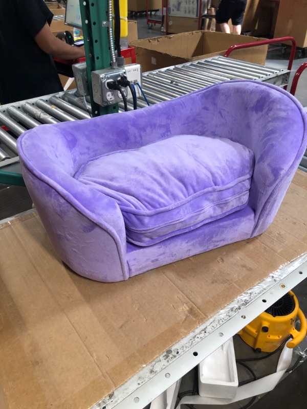 Photo 2 of *USED* Getifun Pet Bed Sofa, Velvet Couch with Removeable Washable Cushion for Small Dog Cat (Purple)