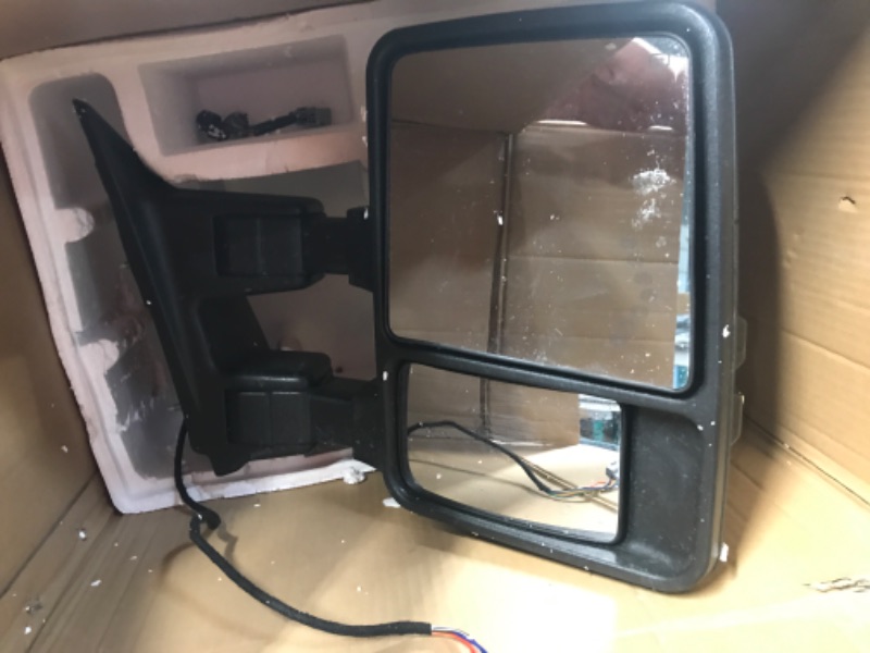 Photo 3 of **VERY DIRTY, SEE PHOTOS** AERDM New Pair Towing Mirror Chrome Cap with Temperature Sensor Fit Ford Super Duty F-250 F-350 F-450 F-550 Pickup Truck 2017 2018 2019 with Blind Spot w/Turn Signal and Auxiliary Lamp