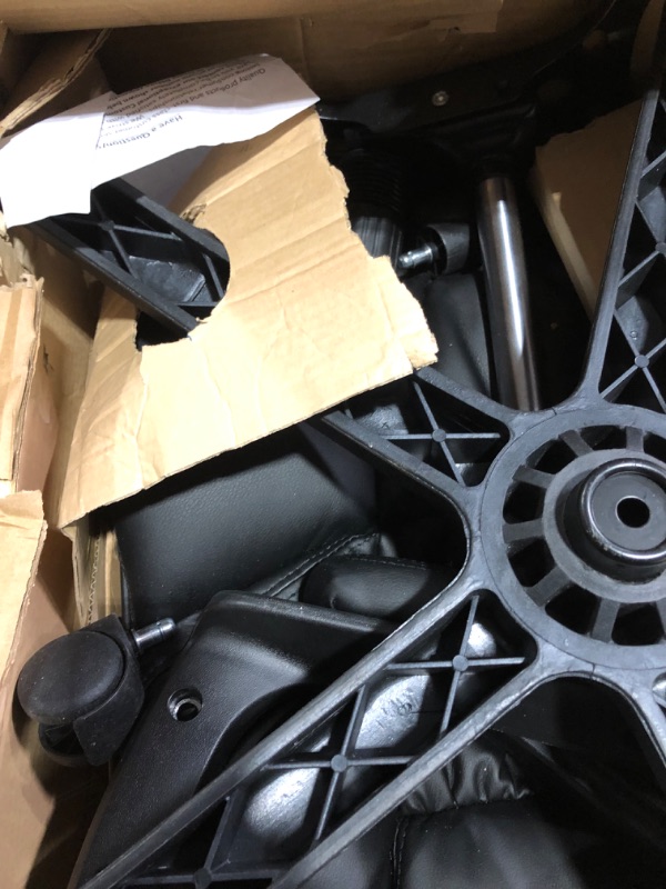 Photo 1 of  Rated Black LeatherSoft Swivel Office Chair with Padded Arms