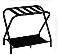 Photo 3 of ** ONLY 1** Heybly Luggage Rack,Pack of 1,Steel Folding Suitcase Stand with Storage Shelf 