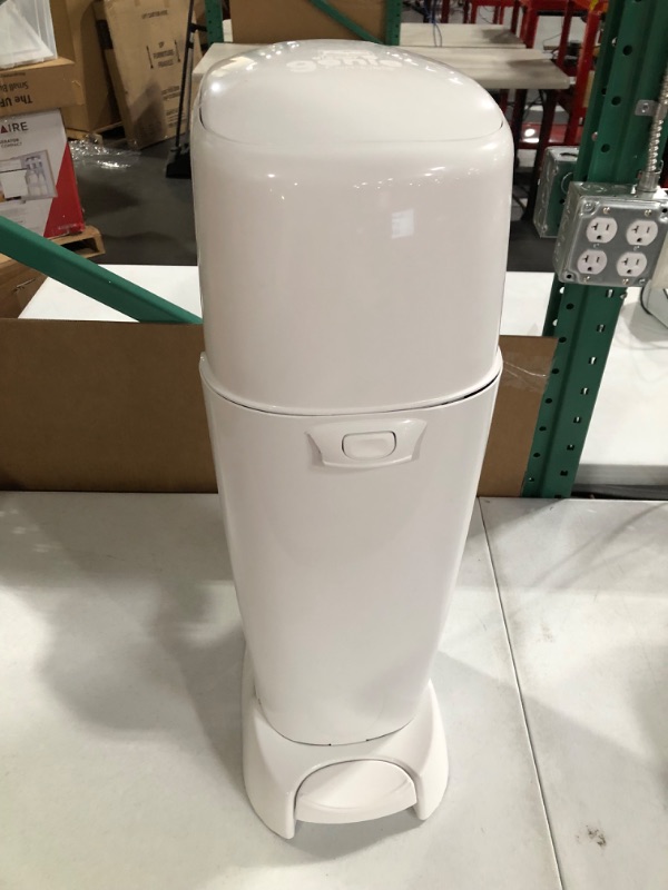 Photo 3 of -USED(SEE NOTES)-Diaper Genie Complete Pail (White) | Odor-Controlling Baby Diaper Disposal System | Includes Diaper Pail 