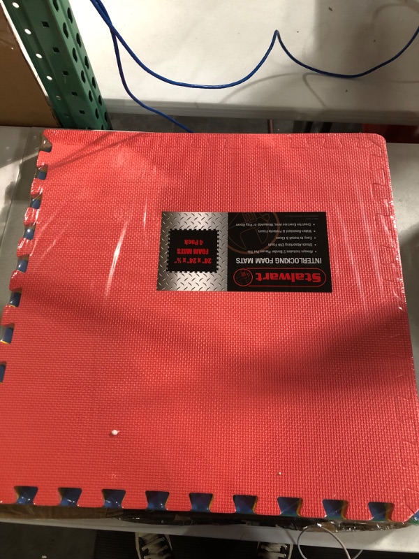 Photo 1 of Foam Mat Floor Tiles, Interlocking Ultimate Comfort EVA Foam Padding by Stalwart – Soft Flooring for Exercising, Yoga, Camping, Playroom 24" X 24", 0.5" Multi-color 4 Pack-16 Sq Ft