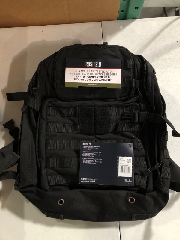 Photo 1 of 5.11 Tactical Backpack – Rush 24 2.0 – Military Molle Pack, CCW and Laptop Compartment, 37 Liter, Medium, Style 56563, Black