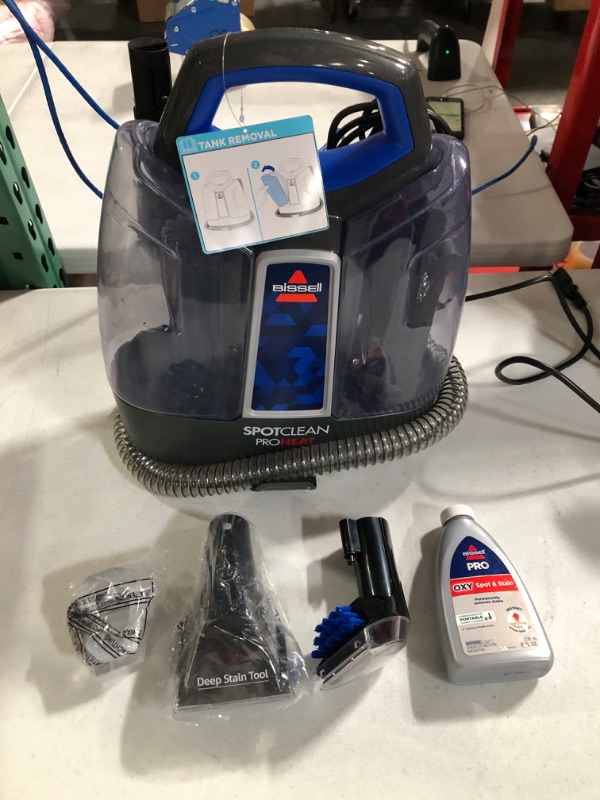 Photo 1 of -SEE NOTES!!-Bissell SpotClean ProHeat Portable Spot and Stain Carpet Cleaner, 2694, Blue