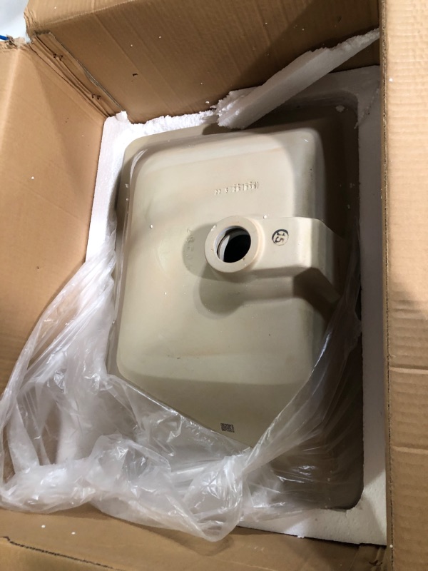 Photo 3 of -MISSING PARTS UNKNOWN-Kraus Elavo™ 23-1/4"W x 16-1/4"D White Rectangle Undermount Bathroom Sink with Overflow